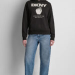 DKNY BIG APPLE RHINESTONE LOGO HOODIE