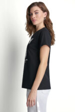 DKNY BIG APPLE RHINESTONE LOGO TEE - Εικόνα 4