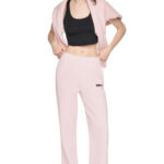 HIGH RISE FLOCKED LOGO RELAXED PANT