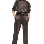 VELOUR ANIMAL PRINT MID-RISE PANT