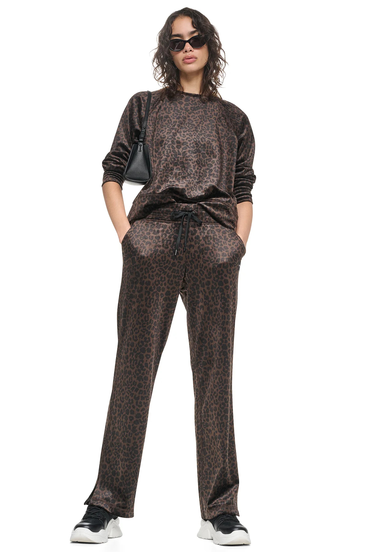 DKNYDP11726_87A_DP6P3985_I0W_RETAILa VELOUR ANIMAL PRINT MID-RISE PANT - Εικόνα 1