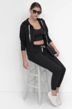 TWO-TONE HIGH-RISE LOGO DRAWSTRING SKINNY JOGGER - Εικόνα 4