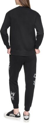 Graffiti Rhinestone Graphic Crewneck Pullover - Εικόνα 5