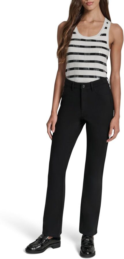 Mid Rise Fly Front 5 Pocket Slim
