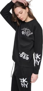 Graffiti Rhinestone Graphic Crewneck Pullover - Εικόνα 6