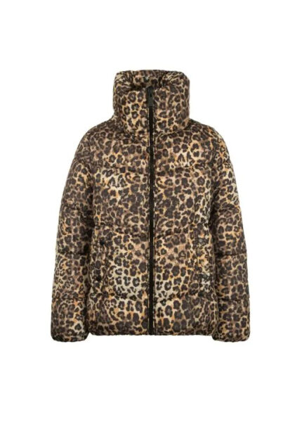 LEOPARD MIDI PUFFER