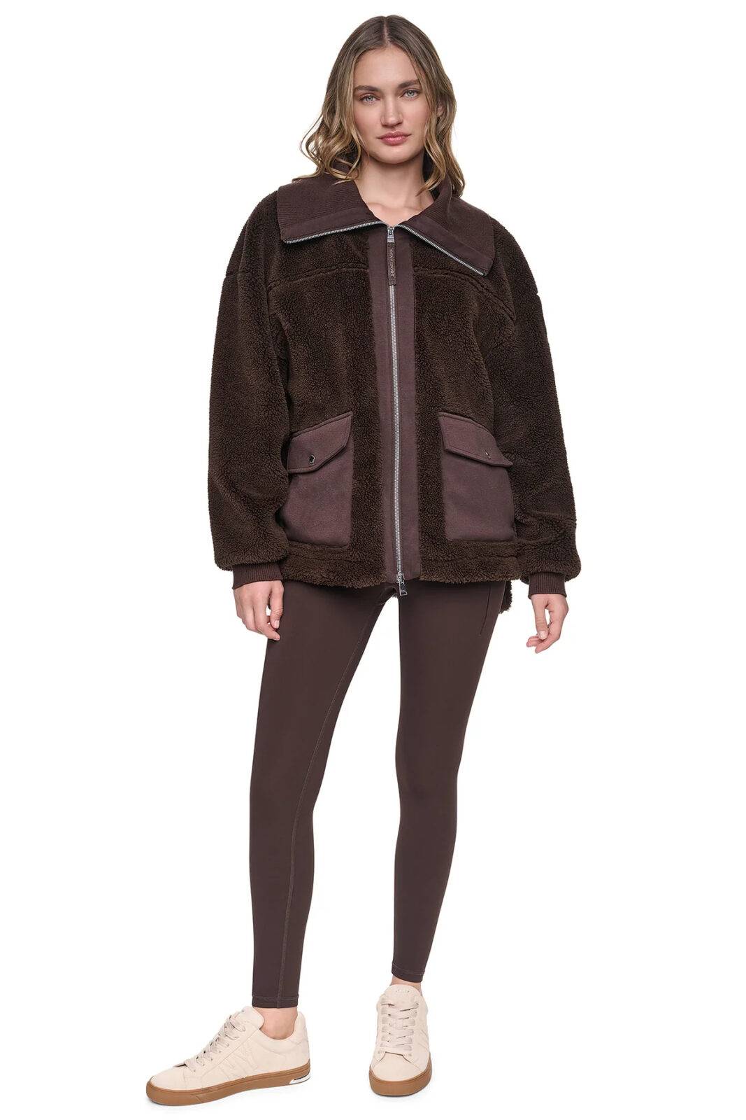 DKNYDP14426_47_DP6J9770_QKO_ALT2 (1) Μπουφάν Sherpa με ψηλό γιακά - Εικόνα 1