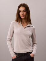 Υφαντή Μπλούζα Με Γιακά Henley Και Monologo - Εικόνα 13