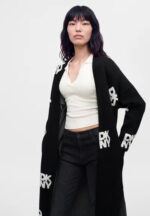 ALL OVER STACK LOGO LONG CARDIGAN - Εικόνα 3