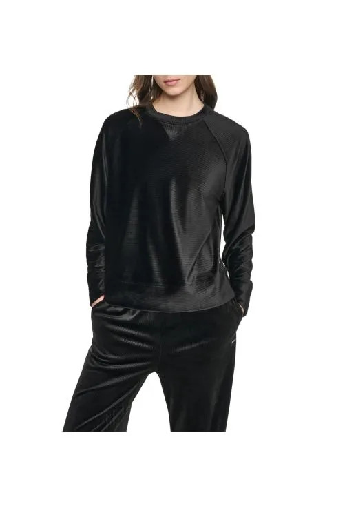 90000312_dp6t1785_blk_720031585.0_0071_01 Logo rib velour blouse - Image 1