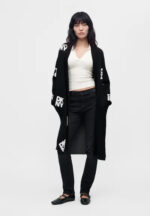ALL OVER STACK LOGO LONG CARDIGAN - Εικόνα 6