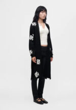 ALL OVER STACK LOGO LONG CARDIGAN - Εικόνα 4
